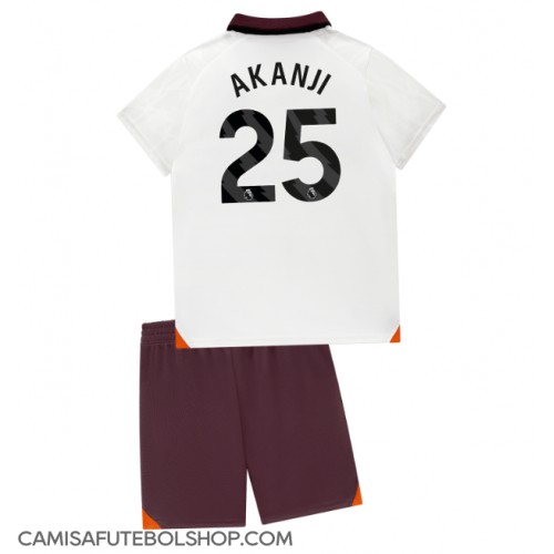 Camisa de time de futebol Manchester City Manuel Akanji #25 Replicas 2º Equipamento Infantil 2023-24 Manga Curta (+ Calças curtas)